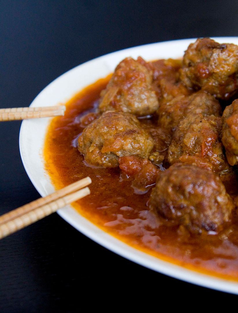 Food Makes Me Happy Store Bought Sauce Makeover Meatballs with Pasta Sauce and Asian Seasonings